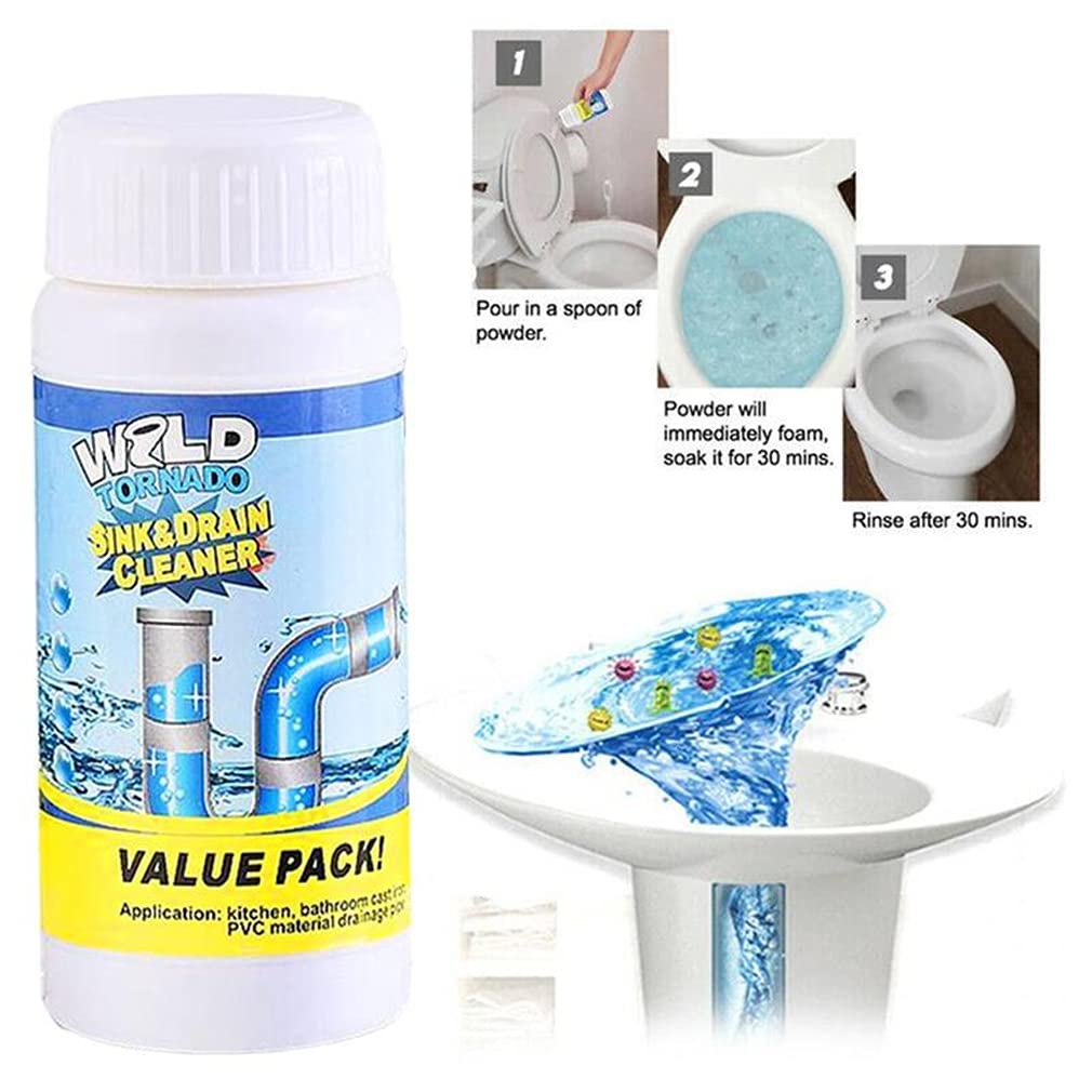 Wild Tornado Pipe Dredging Deodorizer openers Powerful Pipe Dredging Agent Powerful Sink Drain Cleaner for Kitchen Sewer Toilet Brush Closestool