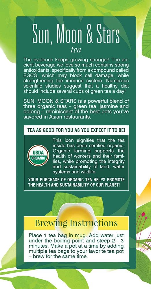 Davidson's Organics, Sun,Moon and Stars, 25-count Tea Bags, Pack of 6