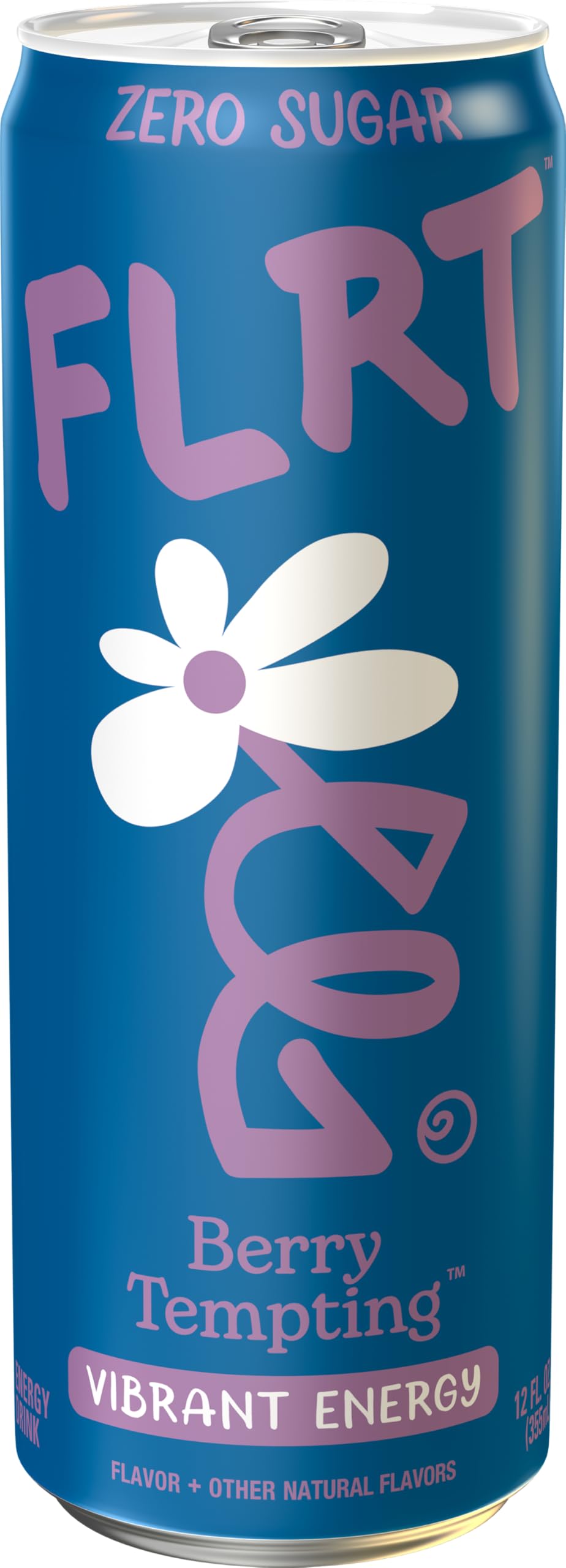 FLRT Energy, Berry Tempting, Clean Energy, Energy Drink, 12 Fl Oz (Pack of 12)