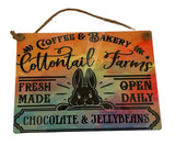 COFFEE & BAKERY Cottontail Farms Chocolate & Jellybeans Easter 5" x 7" Wood Sign