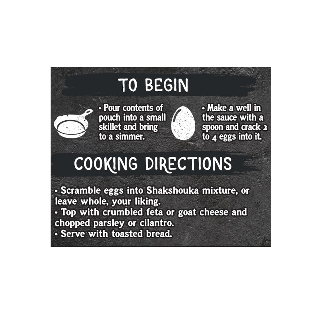 Wild Garden Ready-To-Go Gourmet Tunisian Shakshouka Marinade Simmer Sauce, 100% All Natural, No Additives, No Preservatives, Perfect for Eggs! 6oz