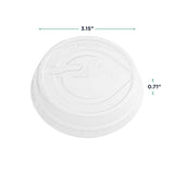 Eco-Products GreenStripe Compostable Plastic Cup Flat Lids, Case of 1000, Perforated Straw Hole, Fits 7 & 10oz Cups, Made From PLA Renewable Plant