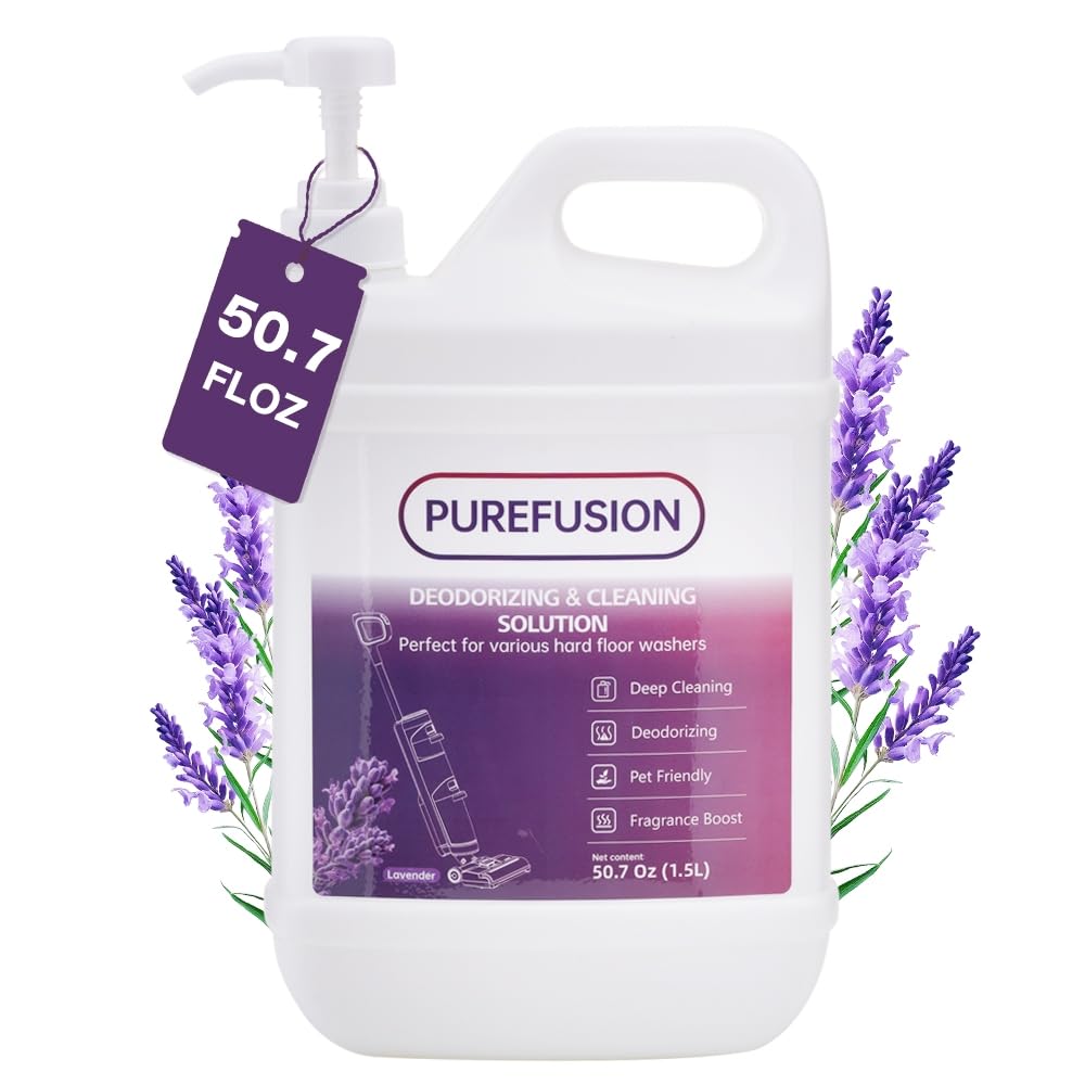 PUREFUSION Deodorizing Cleaning Solution 50.7 OZ/1.5L for Tineco iFLOOR FLOOR ONE S3 S5 S6 S7 Series Wet Dry Vacuum, Lavender Scent Cleaning Liquid