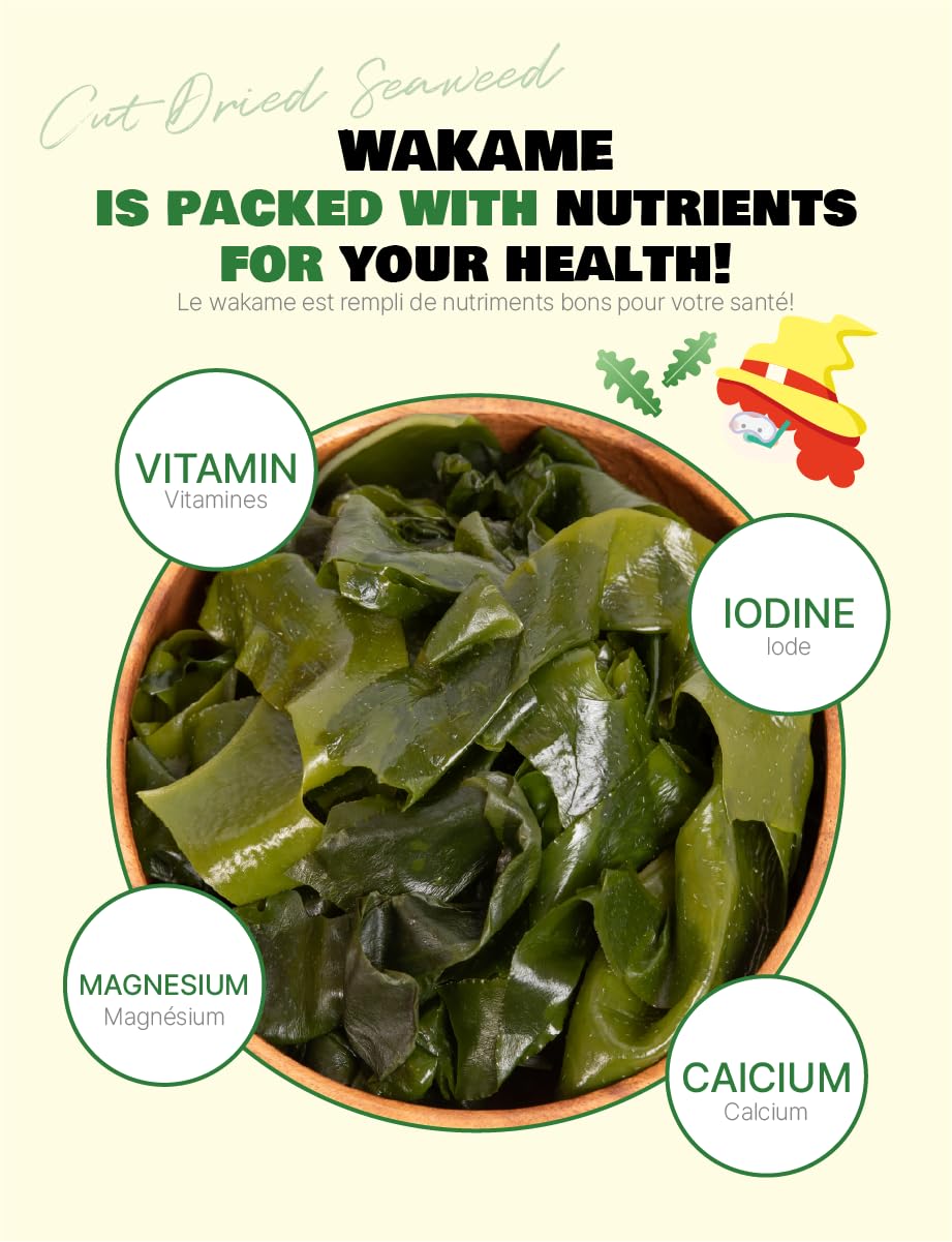 NICE WITCH'S Korean 100% Pure Dried Cut Seaweed 85g / 3oz - Baby Seaweed Flakes, Wakame, Miyeok, ????