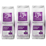 PJ's Coffee - French Roast Ground Coffee (Pack of 3) - Intense & Bold Dark Roast with Smoky Overtones