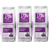 PJ's Coffee - French Roast Ground Coffee (Pack of 3) - Intense & Bold Dark Roast with Smoky Overtones