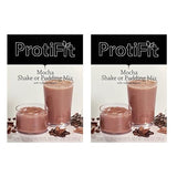 PROTIFIT - High Protein Mocha Pudding & Shake Mix 2 Pack, 15g Protein, Low Calorie, Low Fat, Low Carb, Aspartame Free, Idea Protein Compatible, Meal