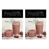 PROTIFIT - High Protein Mocha Pudding & Shake Mix 2 Pack, 15g Protein, Low Calorie, Low Fat, Low Carb, Aspartame Free, Idea Protein Compatible, Meal