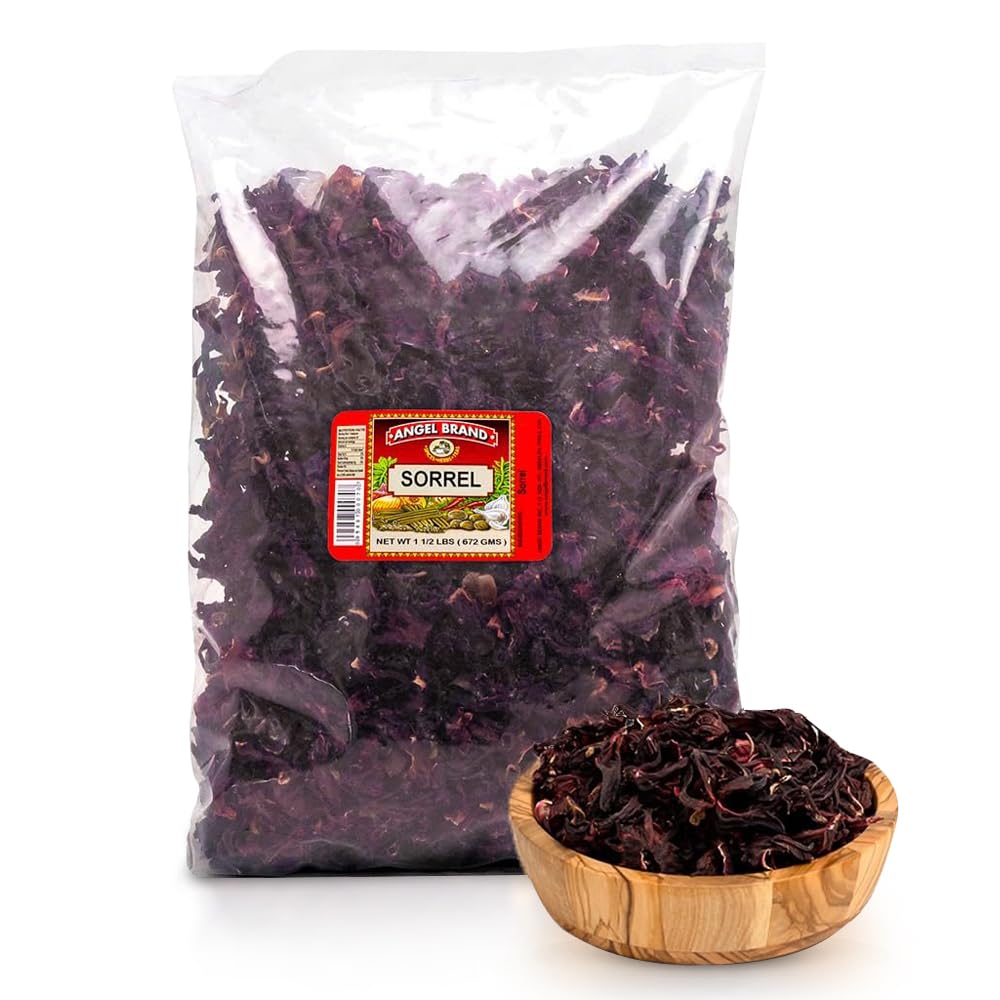 Angel Brand Dried Sorrel Hibiscus Flowers 1.5 lbs Pouch - Discover Rich Flavor & Aroma of Healthful Delights with Hibiscus Tea Loose Leaf - Enjoy