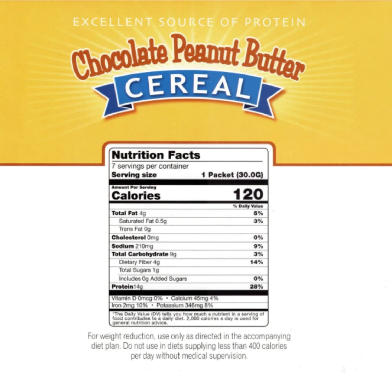 FITWISE - High Protein Cereal, 15g Protein, Low Sugar, Ideal Protein Compatible, 7 Servings Per Box (Chocolate Peanut Butter)