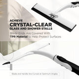 Fuller Brush Easy Grip Handheld Squeegee - for Shower Walls, Doors, Tub Surfaces, Windows, Mirrors & Vehicle Windshields - ThermoPlastic Rubber Blade