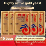 Instand dry Yeast, Angel, Mantou and steamed stuffed bun fermentation powder, Quick Rapid Rise Leavening Agent for Pastries,1.76ounce (5g * 10 bags)