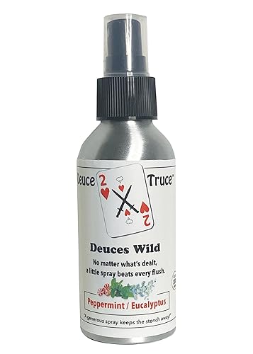 Deuce Truce - Before You Poo Toilet Spray - Peppermint Eucalyptus - 4 fl oz - Strong, Effective, Easy To Use - Scent, Deuces Wild - Peppermint