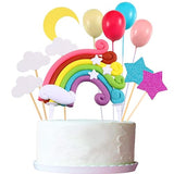 15 Pieces Rainbow Cake Decorations Rainbow Cake Toppers for Birthday Decorations Wedding Party Favors Supplies