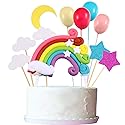 15 Pieces Rainbow Cake Decorations Rainbow Cake Toppers for Birthday Decorations Wedding Party Favors Supplies