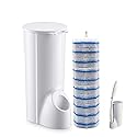 Toilet Wand Holder (No Wand) 1 Caddy & 10 Packs Brush Refills Only, Disposable Brush Kit, Stand Toilet Cleaning Starter Kit, Wall Mounted Storage