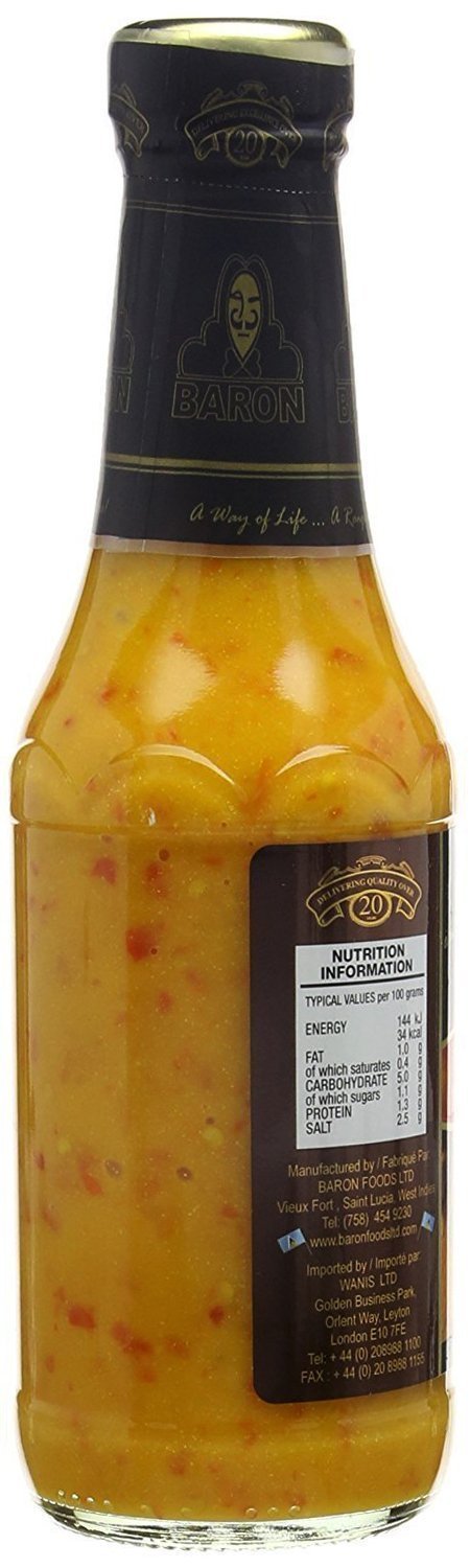 Baron West Indian Hot Pepper Sauce 14oz (Pack of 2)
