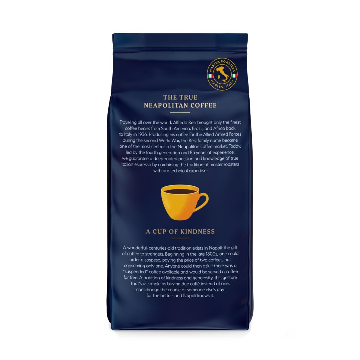 Reci Coffee - Giallo Sunshine, Medium Roasted In Naples, Italian Coffee, Ground Coffee, Balancedm Full Bodied Coffee 12oz Pack of 1