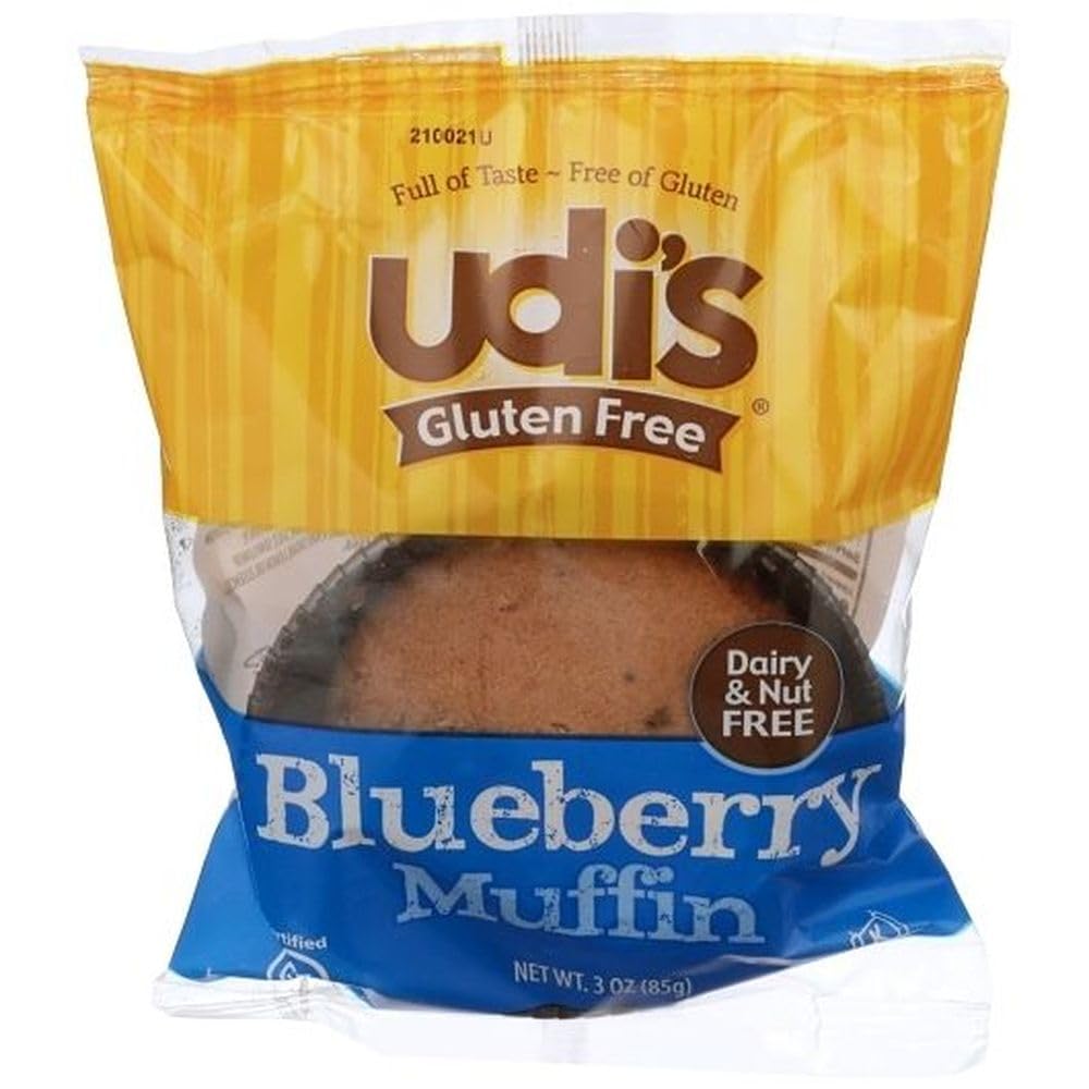 Udis Gluten Free Blueberry Muffin, 3 Ounce -- 36 per case.