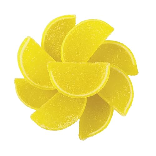 NY Spice Shop Lemon Fruit Slices Candy - 8 Ounce Citrus Flavor Chewy Jelly Fruit Slices Candy - Old Fashioned Sliced Lemon Fruits Gummies - Gummies