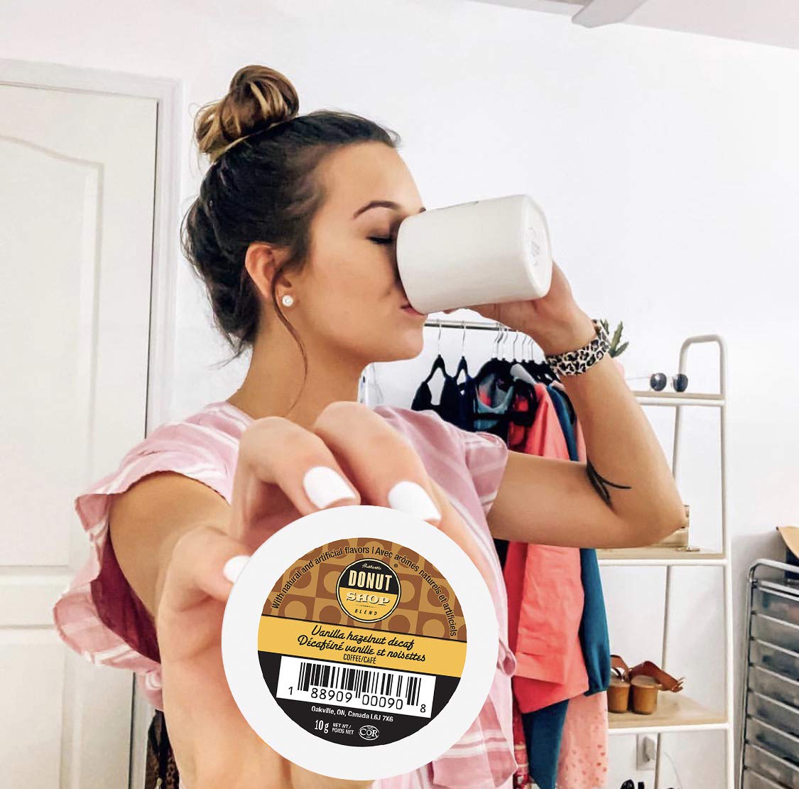 Authentic Donut Shop Blend Decaf Vanilla Hazelnut Single Serve Cups for Keurig K Cup Brewers, 24 Count