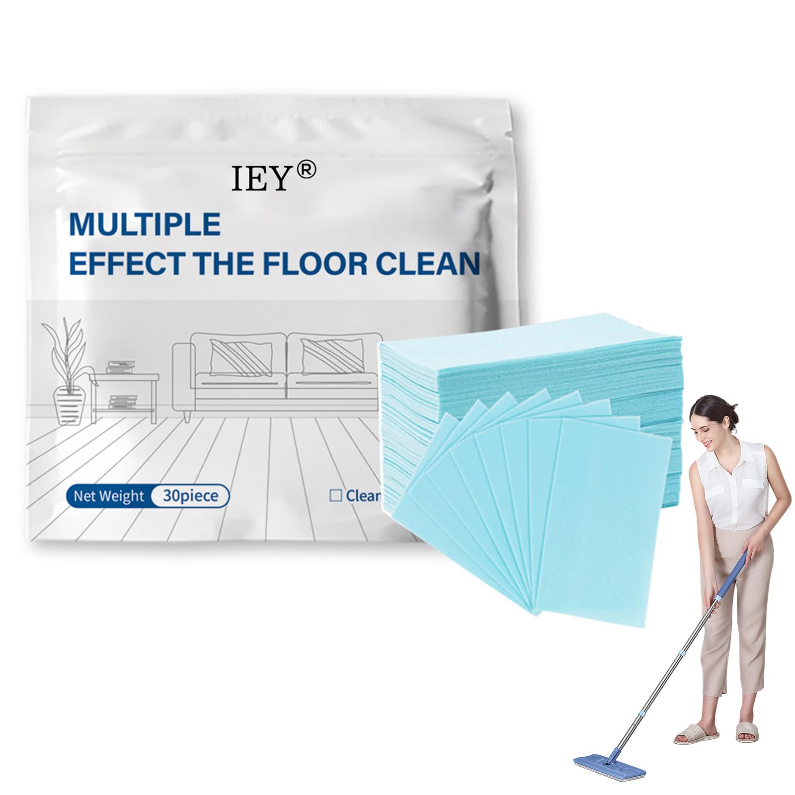 FKMEE IEY Floor Cleaning Tablets, Multi-Surface Floor Cleaner Tablets For Hardwood, Tile & Laminate 100 Piece (30 Piece)