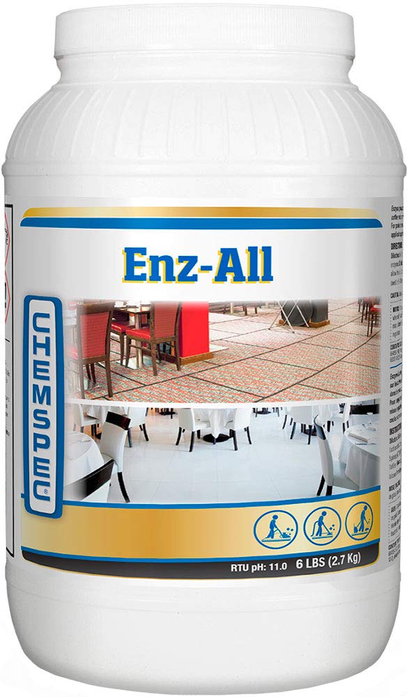 Chemspec ENZ-All - Professional Multi-Purpose Enzyme Traffic Lane Carpet Cleaning Concentrate, 4 pk, 6 lb Jars (C-EA24)