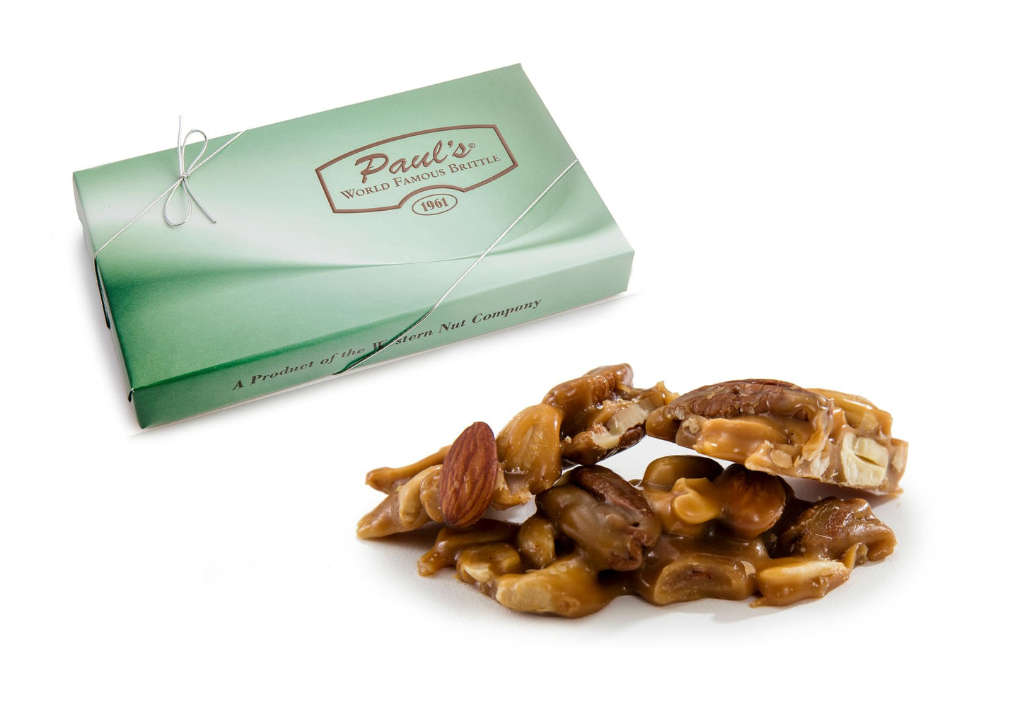 Western Nut Company Brittle Gift Box Collections, 16oz/24oz Gift Box Edition, Gift Wrapped in Seasonal Paper, Gourmet Nut Candy Assortment, Peanut