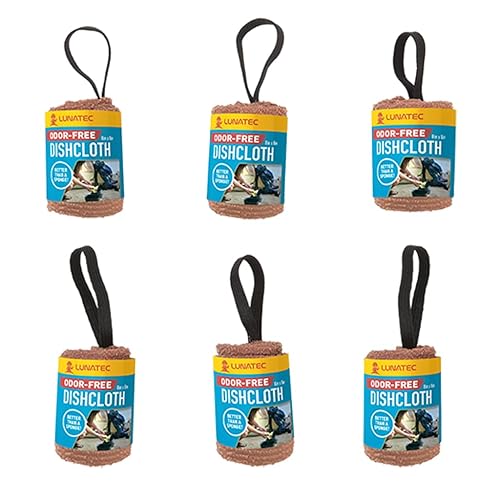 Lunatec® Odor-Free Kitchen Dishcloths. A Scrubber and scouring pad for All Surfaces. Safe for Non-Stick. (6-Pack)