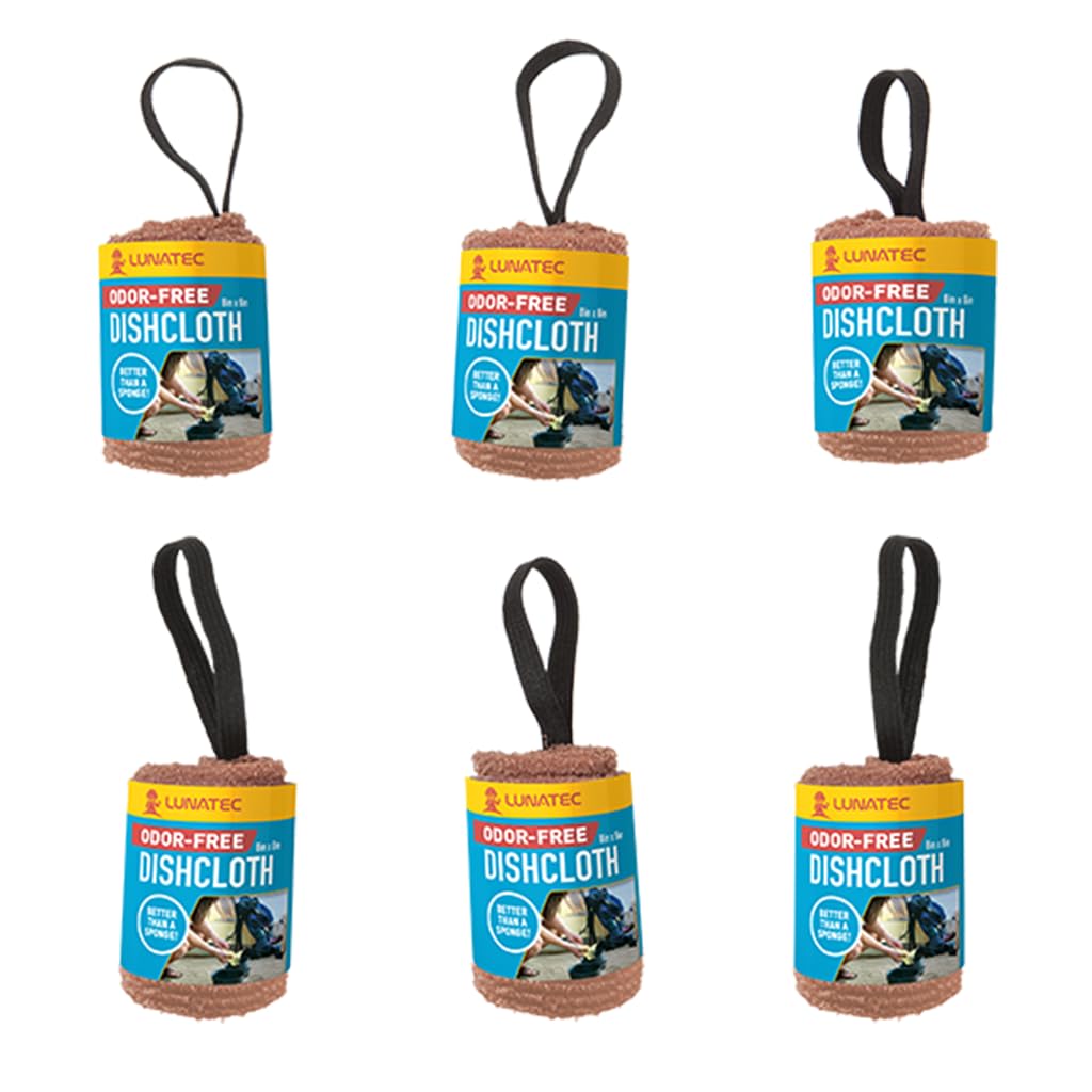 Lunatec® Odor-Free Kitchen Dishcloths. A Scrubber and scouring pad for All Surfaces. Safe for Non-Stick. (6-Pack)