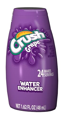 Crush Liquid Water Enhancers - Sugar Free Grape Water Flavoring with No Calories, 1.6 FL oz (12 Bottles that make 24 Servings Each)