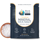 Baja Gold Signature Mineral Sea Salt - Recommended by Gary Brecka - Organic Natural Grain Salt for Cooking & Baking | Low Sodium, Authentic Baja Salt