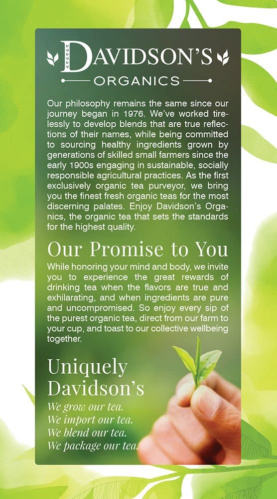 Davidson's Organics, Tropical Green, 25-count Tea Bags, Pack of 6