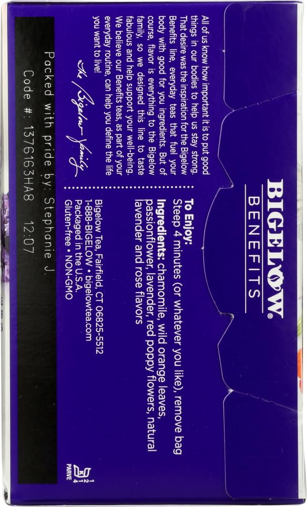 Bigelow Benefits - Chamomile & Lavender Herbal Tea, Pack of 3