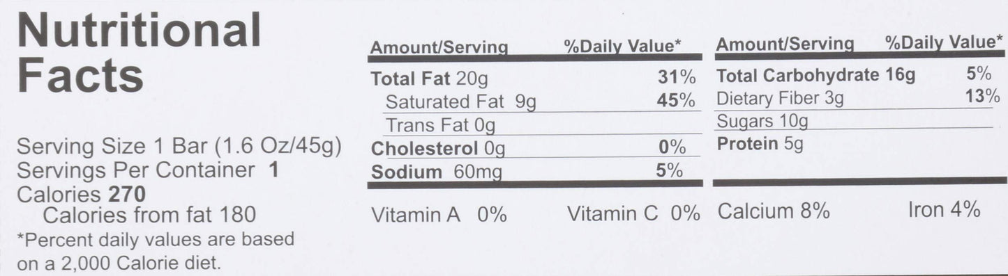 Nellys Organics Organic Dark Chocolate Caramel Nougat Bar, 1.6 OZ