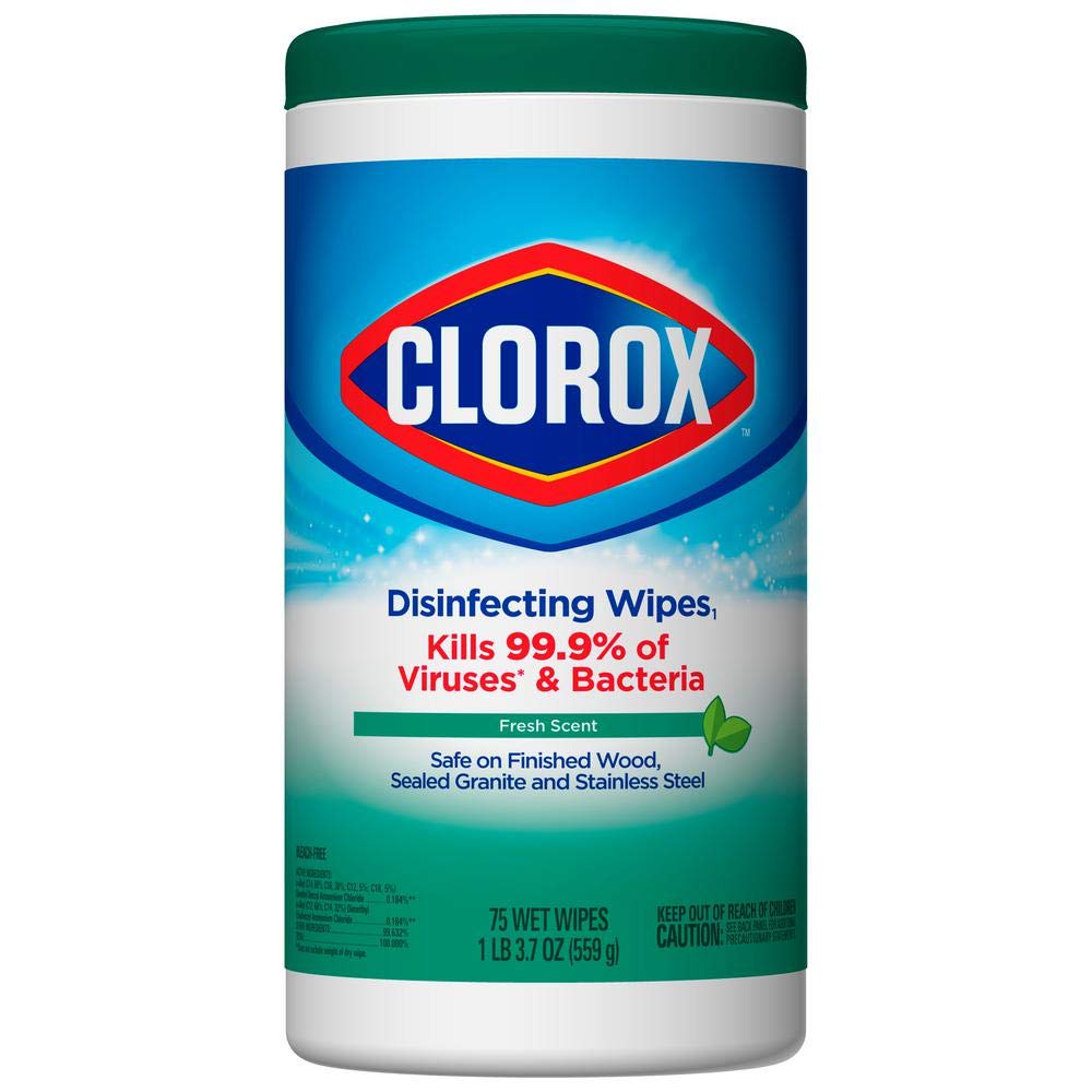 Disinfecting Wipes, Fresh Scent, 7 x 8, White, 75/Canister, 6 Canisters/Carton