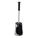 Bath Bliss Snap Hold Toilet Brush and Holder | Bathroom | Cleaning and Storage | Open Base Quick Dry | Compact Space Saving | Easy Grip Handle |