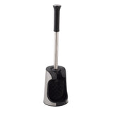 Bath Bliss Snap Hold Toilet Brush and Holder | Bathroom | Cleaning and Storage | Open Base Quick Dry | Compact Space Saving | Easy Grip Handle |