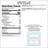 Claeys Sanded Lemon Drops, 2 Pound Bulk Bag (Approx 144 Pieces), Hard Sour Candy, Lemon Flavored Candy