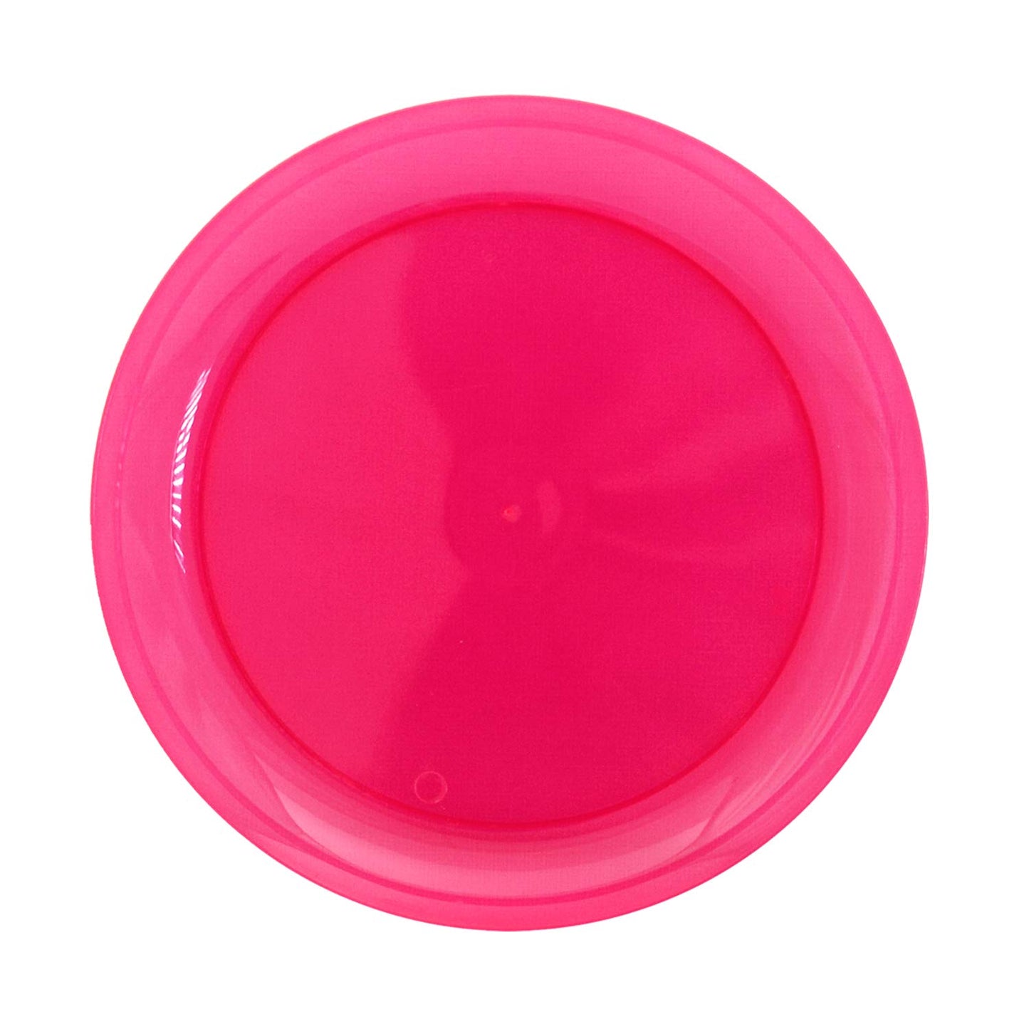 Party Essentials Plastic Plates, 9 inches, Neon Pink