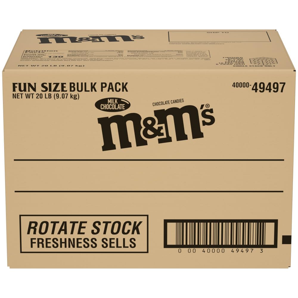 M&M'S Milk Chocolate Candy Fun Size 320 Ounce (Pack of 1) Bulk Package Box