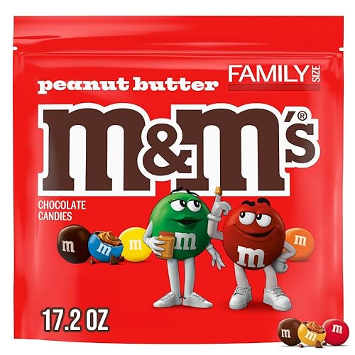 M&M'S Peanut Butter Chocolate Graduation Candy, Family Size, 17.2 Oz Resealable Bulk Bag