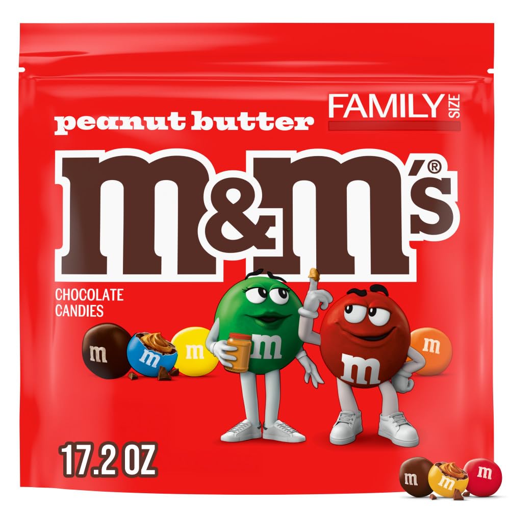 M&M'S Peanut Butter Chocolate Graduation Candy, Family Size, 17.2 Oz Resealable Bulk Bag