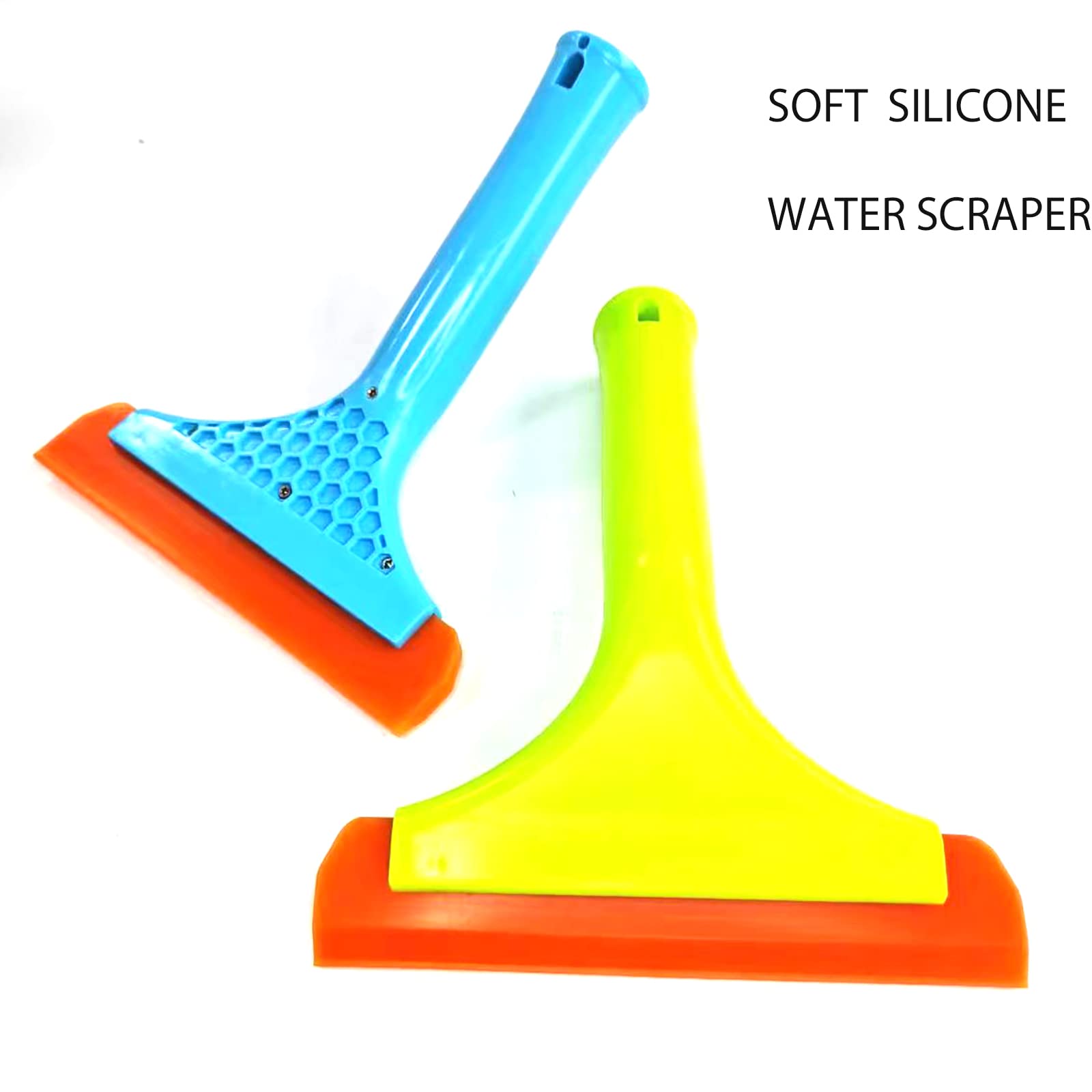 Super Flexible Silicone Squeegee, Water Blade, Water Wiper Shower, for r Car Windshi,ELD, Window, Mirror, Glass Door, Blue and Green