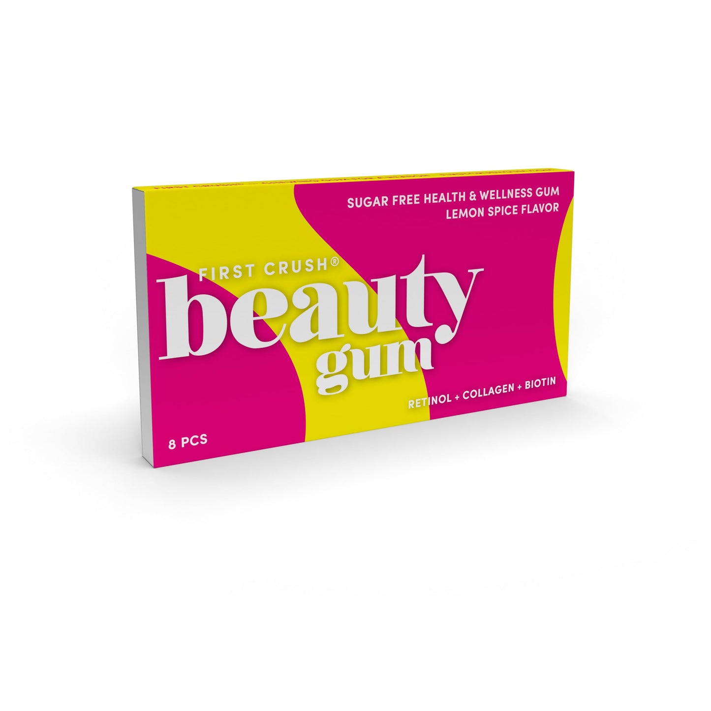 First Crush Beauty Gum | Health & Wellness Gum with Collagen, Biotin, Retinol & Vitamins | Sugar Free