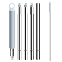 BOSHENG Mop Handle Extension Rods, for Extending Flat Mop, Mop Replacement Handle, Adjustable Steel Mop Handle Rods, 5 Pack