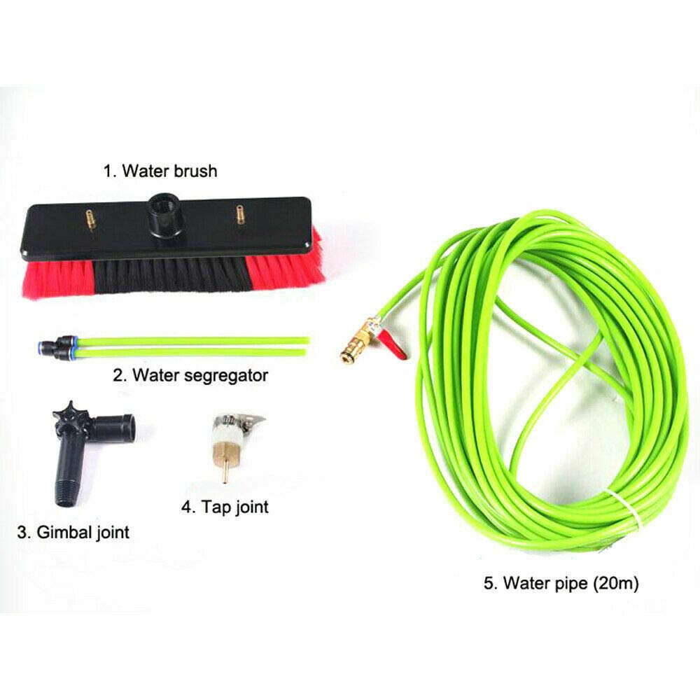 DYRABREST Water Fed Pole Kit,Window Washing Kit with 8M Extension Pole, Solar Panel Cleaning Brush for Glass, Solar Panels, Trucks, Vans,Window