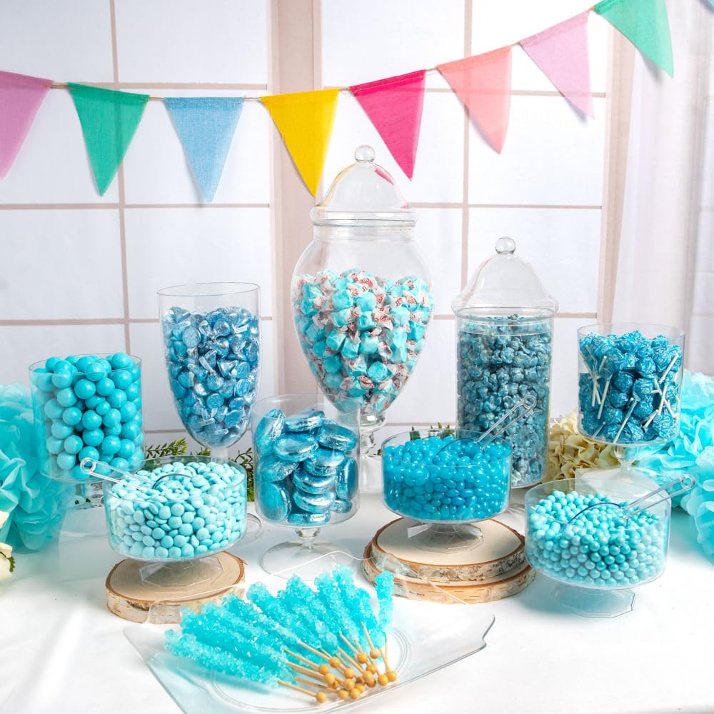 Light Blue Premium Bulk Candy Buffet - 12.8lb Assorted Mix Of Chocolates, Hard Candies, Gummy And Chewy Treats & More For Party Table Displays