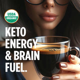 VitaCup Organic Genius Keto Coffee Pods, Increase Energy & Focus w/MCT Oil, Turmeric, B Vitamins, D3, Medium Dark Roast, Bold, Smooth, Single Serve