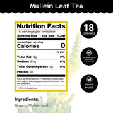 Buddha Teas - Mullein Leaf - Organic Herbal Tea - Single Ingredient - Warm Amber Hue - Mild, Earthy, Sweet Taste - Enjoy Hot or Cold - Caffeine Free